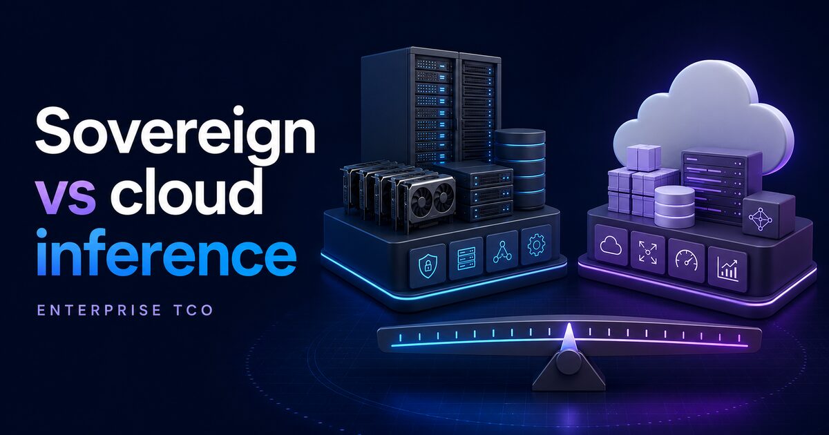 Private GPU infrastructure balanced against cloud infrastructure for an enterprise inference TCO comparison.